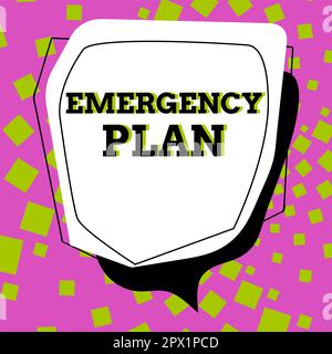 Rédaction affichant le texte Plan d'urgence, approche commerciale les procédures d'intervention en cas d'urgence majeure doivent être préparées Banque D'Images