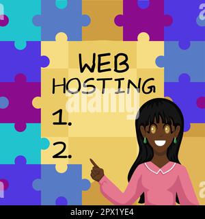 Légende conceptuelle Web Hosting, Business Approach activité consistant à fournir de l'espace de stockage et un accès aux sites Web Banque D'Images