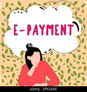 Écriture affichant le texte E paiement, Word écrit sur simplement défini comme paiement en ligne des biens ou services Banque D'Images