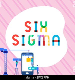 Légende présentant six Sigma, les techniques de gestion de la présentation commerciale pour améliorer les processus métier Banque D'Images