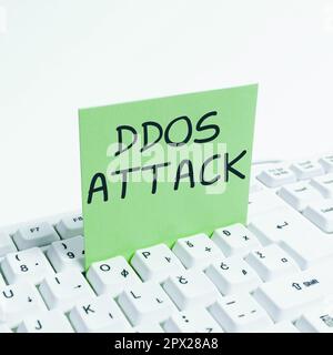 Inspiration montrant le signe de l'attaque DDoS, Business IDEA auteur cherche à rendre les ressources réseau indisponibles Banque D'Images