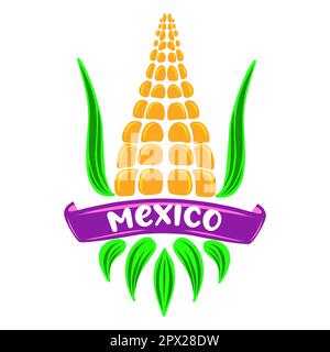 Logo du Mexique. Oreille de maïs. Icône de la cuisine mexicaine. Banque D'Images