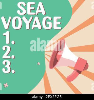 Légende conceptuelle Voyage de mer, vue d'ensemble des affaires en bateau à travers les océans habituellement pour les pays de la côte Banque D'Images