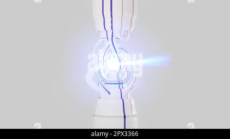 Réacteur de fusion futuriste, concept de technologie extraterrestre.Rendu 3D numérique. Banque D'Images