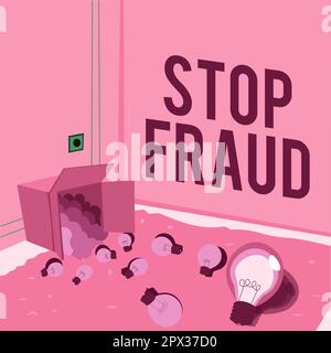 L'écriture affichant le texte Stop Fraud, Business overview campagne conseille les gens de surveiller leurs transactions d'argent Banque D'Images