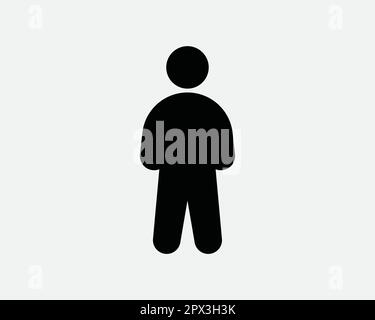 Human Stick Figure. Symbole homme debout. Stickman profil de personnage Avatar utilisateur signe Noir vecteur graphique Illustration coupe en crêpe Illustration de Vecteur