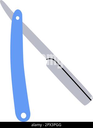 Icône de lame de rasoir nette. Silhouette du salon de coiffure et des outils de coiffeur. Illustration vectorielle. Illustration de Vecteur