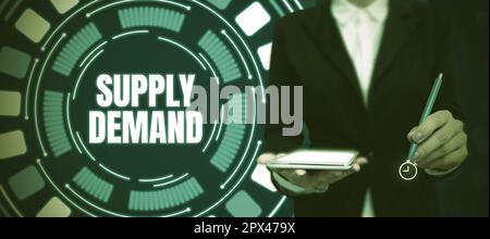 Inspiration montrant signe demande d'offre, photo conceptuelle relation entre les montants disponibles et recherchés Banque D'Images