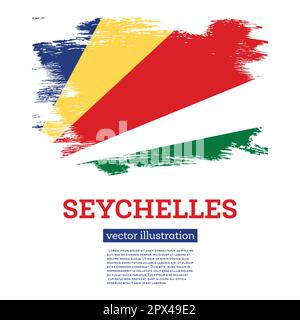 Drapeau des Seychelles avec coups de pinceau. Illustration vectorielle. Jour de l'indépendance. Illustration de Vecteur