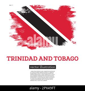 Drapeau de Trinité-et-Tobago avec coups de pinceau. Illustration vectorielle. Jour de l'indépendance. Illustration de Vecteur