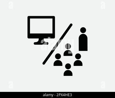 Icône de classe en ligne. Présentation moniteur écran Office Réunion Conférence technologie numérique icône symbole Illustration graphique Illustration Clipart Vect Illustration de Vecteur