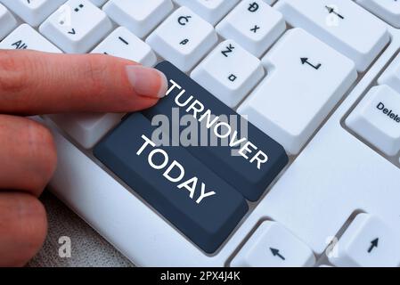 Rotation du texte d'écriture manuscrite, mot écrit sur le pourcentage de travailleurs qui quittent une organisation Banque D'Images