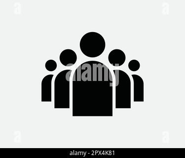 Groupe d'utilisateurs équipe social Business personne humaine Stick Figure Teamwork Office Partenariat Noir blanc icône symbole Vector Illustration Clipart Illustration de Vecteur