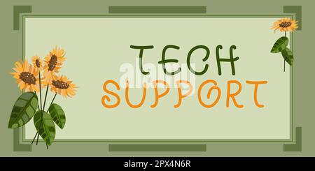 Rédaction affichant le texte support technique, Word pour aider les personnes qui ont des problèmes techniques Banque D'Images