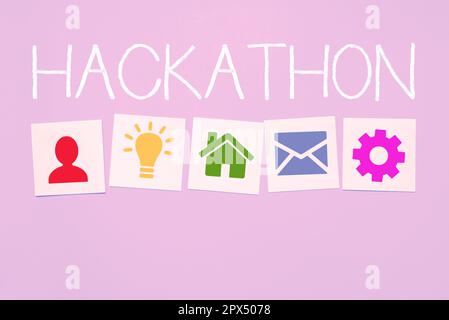 Inspiration montrant le signe Hackathon, Business Approach événement où un grand nombre de personnes s'engagent dans la programmation Banque D'Images