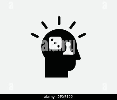 Icône Jeux d'esprit. Brain Dice Chess pièces Intelligent Smart Brilliant intelligent Puzzle résoudre icône symbole Illustration graphique Illustration Clipart Vector Illustration de Vecteur