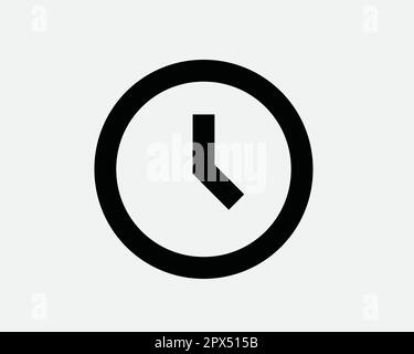 Icône de ligne d'horloge. Horloge de montre Rappel alarme Chronomètre Date limite symbole linéaire. Illustration graphique à cercle circulaire classique analogique Clipart Illustration de Vecteur
