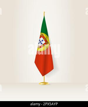 Drapeau du Portugal sur une chandelle. Illustration vectorielle. Illustration de Vecteur