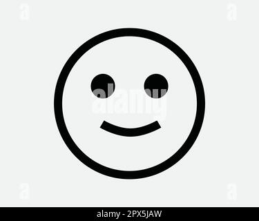Icône Smiley face Line. Sourire Joyeux Joyeux satisfait symbole Emoji. Signe d'émoticône de plaisir positif. Illustration graphique vectorielle coupe en crêpe Clipart Illustration de Vecteur