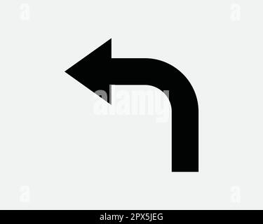 Tournez à gauche sur la flèche vers le panneau de signalisation routière. Point pointeur Direction symbole de navigation. Street Shape Turning Icon Vector Graphic Illustration Clipart Cricut Illustration de Vecteur