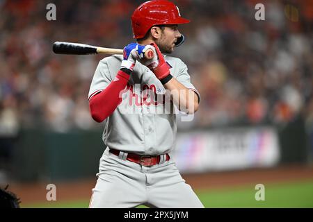 Philadelphia Phillies shortstop TREA TURNER pendant le match MLB entre les Phillies de Philadelphie et les Astros de Houston vendredi, 28 avril 2023, at Banque D'Images