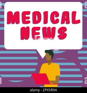 Affiche présentant des nouvelles médicales, un rapport d'approche commerciale ou des informations importantes sur la percée médicale Banque D'Images