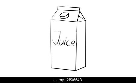 boîte avec jus sur fond blanc, illustration vectorielle. une grande boîte en carton avec une boisson. emballage écologique, protection de l'environnement. naturel Illustration de Vecteur