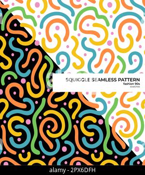 Motif soda Squiggle sans coutures en 90s Illustration de Vecteur