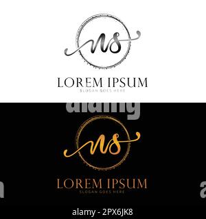 Premier NS beauté monogramme et élégant logo design écriture logo de la signature initiale, mariage, mode, floral avec modèle créatif Illustration de Vecteur