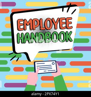 Rédaction affichant le texte Manuel de l'employé, document d'approche commerciale qui contient les procédures opérationnelles de l'entreprise Banque D'Images