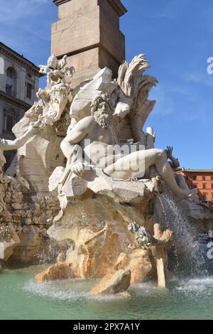 Fontaine de quatre ruisseaux, Piazza Navona, Rome, Italie Banque D'Images