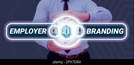 Texte montrant inspiration marque employeur, mot pour le processus de promotion d'une entreprise construire la réputation Banque D'Images