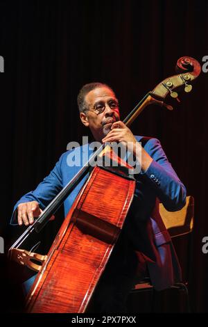 Stanley Clarke se produit au Cheltenham Jazz Festival, 30 avril 2023 Banque D'Images