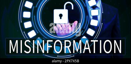 Écriture manuelle signe de la désinformation, mot écrit sur de fausses données, en particulier, destiné intentionnellement à tromper Banque D'Images
