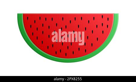 pastèque aux graines sur fond blanc, illustration vectorielle. une baie appétissante, une tranche de pastèque rouge avec une croûte verte pour manger. fruits Illustration de Vecteur