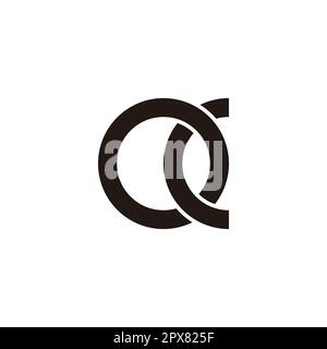 Lettre O et C cercle, contour, combinaison géométrique symbole simple logo vecteur Illustration de Vecteur