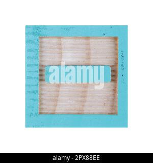 Un signe moins puche le bloc de bois sur blanc avec le chemin d'écrêtage Banque D'Images