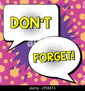 Écrire afficher du texte n'oubliez pas, approche d'affaires demandant à quelqu'un de garder le lien avec les autres Banque D'Images