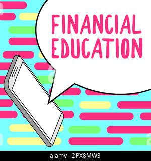 Rédaction affichant le texte éducation financière, concept Internet comprendre les domaines monétaires comme la finance et l'investissement Banque D'Images