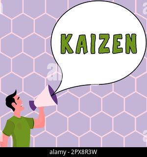 Inspiration montrant signe Kaizen, photo conceptuelle une philosophie d'entreprise japonaise d'amélioration des pratiques de travail Banque D'Images
