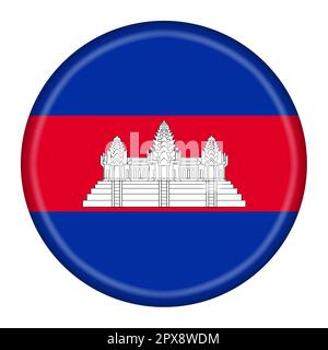 Illustration de l'indicateur de bouton Cambodge 3D avec masque Banque D'Images