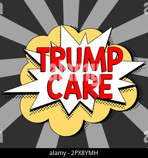 L'affichage conceptuel de Trump Care, Business IDEA fait référence au remplacement de Affordable Care Act aux états-unis Banque D'Images