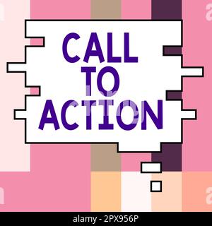 Affichage conceptuel appel à l'action, photo conceptuelle encourager le mouvement de décision pour faire progresser la stratégie réussie Banque D'Images