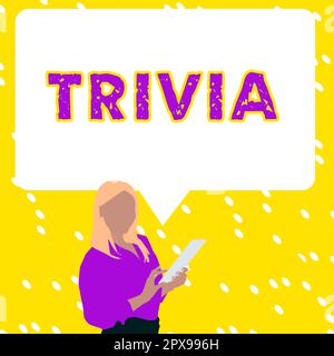 Écriture affichage de texte Trivia, Business concept details considérations pièces information peu d'importance ou de valeur Banque D'Images