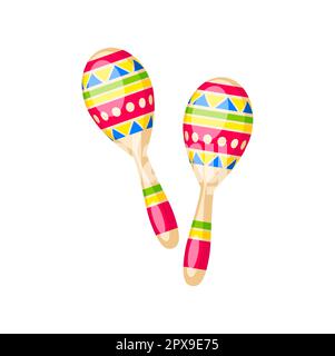 Barranquilla fête du carnaval instrument de musique maracas. Fête traditionnelle de la culture colombienne, symbole du défilé de fête de barranquilla ou Sou Illustration de Vecteur