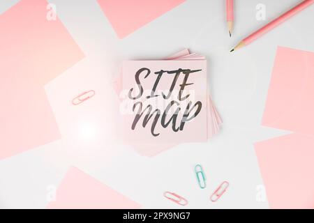 Affiche affichant le plan du site, approche commerciale conçue pour aider les utilisateurs et les moteurs de recherche à naviguer sur le site Banque D'Images