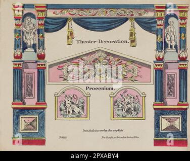 Théâtre pour enfants en papier vintage. Procesium. Décoration théâtre. 1890 Banque D'Images