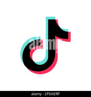 Vinnytsia, Ukraine - 1 mai 2023. Icône TikTok des réseaux sociaux populaires. logo de partage vidéo. Qualité supérieure. Vecteur Editorial isolé eps 10 Illustration de Vecteur