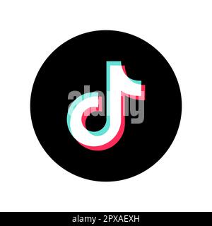 Vinnytsia, Ukraine - 1 mai 2023. Icône TikTok des réseaux sociaux populaires. logo de partage vidéo. Qualité supérieure. Vecteur Editorial isolé eps 10 Illustration de Vecteur