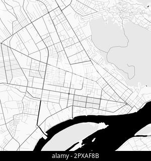 Carte de la ville de Bangui, République centrafricaine. Affiche urbaine noir et blanc. Carte routière avec vue de la région métropolitaine. Illustration de Vecteur